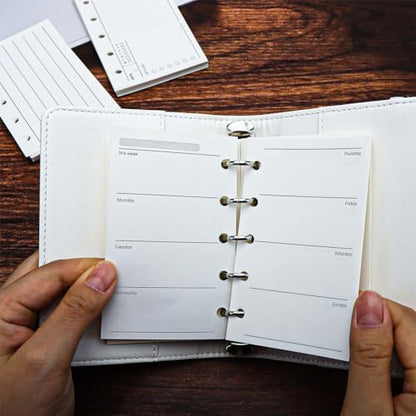 3 Pack A8 Refill Paper Loose Leaf Paper 120 Sheets Refillable Planner Binder Paper M5-5 Hole Mini Binder Paper 2.64''x4.09'' Filler Paper Vertical Line&To Do List&Weekly Plan - color: Vertical Line&To Do List&Weekly Plan