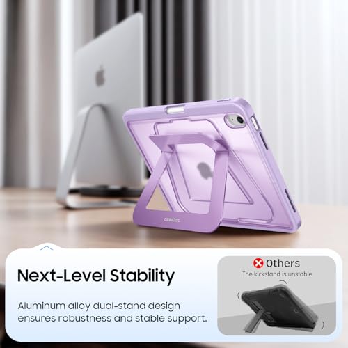 Fintie Shockproof Case for iPad (A16) 11th Generation 11 Inch (2025), iPad 10th Generation 10.9 Inch (2022) - [Built-in Pencil Holder] Slim Frosted Protective Cover with Multi-Angle Kickstand, Purple - color: Purple