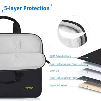 Hseok Elastic Laptop Case 13.3-14 Inches Sleeve with Small Case, Neoprene Carrying Bag Compatible with MacBook Neo 14, MacBook Pro 14 M5/M4/M3/M2/M1, XPS 14 and Most 13.3-14 Notebooks,B02K01 - color: B02k01, size: 13.3"-14"
