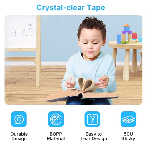 OWLKELA 48 Rolls Tape Refills, Clear | Transparent Glossy Tape, All-Purpose, Ideal for Office, Home and School - size: 48 Pcs