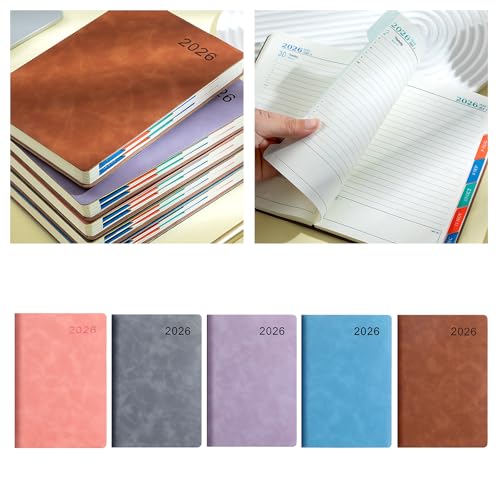 2026 Day Planner 2026 Leather Academic Journal Notebook with 360 Pages Lined for Men Women Daily Scheduling Planning Student Study Schedule Organiser - color: B