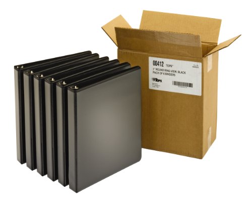 Cardinal 1-Inch, Round Ring View Binder, Black, Case of 6 Binders (00412) (Pack of 2) - size: 10.5 inches x 11.5 inches (Pack of 2)