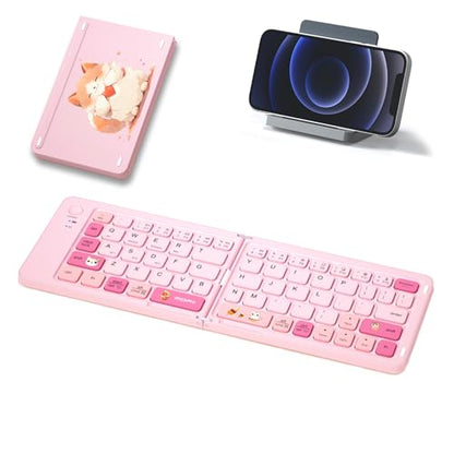 Foldable Compact Keyboard, Portable Bluetooth Keyboard with, Pocket-Sized Wireless Travel Keyboard, for iPad, iPhone, Smartphone, Tablet and Laptop