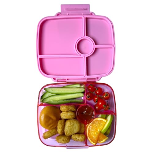 Yumbox Go Leakproof Bento Lunch Box, 5 Compartments, Sydney Pink | Deep Portioned Tray | Removable Silicone Gasket | Lightweight Design | Fits Most Lunch Bags | Food-Safe & BPA-Free - color: Sydney Pink