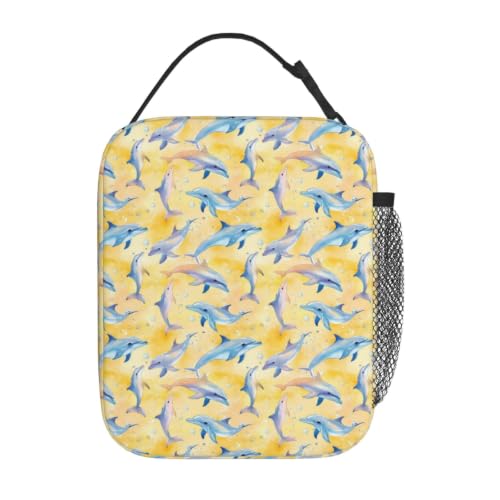 Dolphin Lunch Bag 10In | Insulated Lunch Box Reusable Tote Bag For Picnic Office For Women Men - color: Style 1