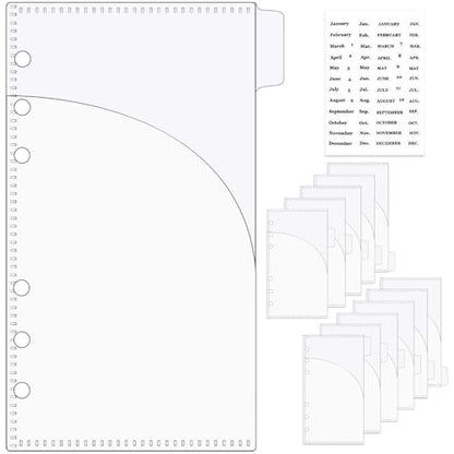12Pcs A6 Cash Stuffing Envelopes with 6 Tabs 2 Sets 2-Layer Pockets Binder Dividers with Label Stickers Waterproof Clear PP Budget Planner Inserts for 6 Ring Binder Accessories (Clear) - color: Clear