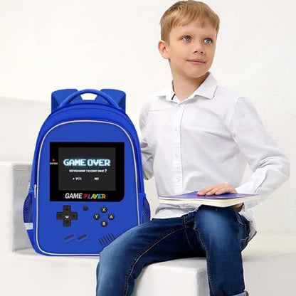 Backpack for School Boys,Gamer Boys Backpack for Elementary Middle School,Student Bookbag for Ages 6-18 Kids Children Teens,17″ Video Game Bookbag Travel Back Pack - color: Game Backpack-blue