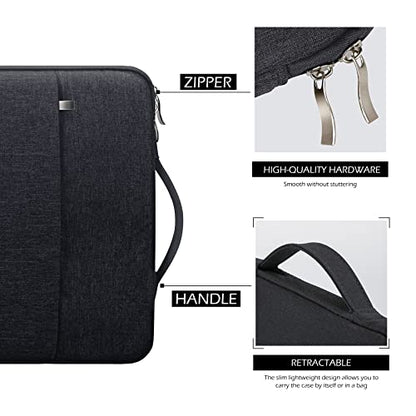 13 Inch Laptop Sleeve Case Carrying Bag Compatible with 13 inch MacBook Air M4 M3 M2 M1/ Pro 13 M3 M2 M1, Waterproof Chromebook Cover Computer Zipper Pouch with Handle Pocket, Black - color: Black, size: 13"-13.3"