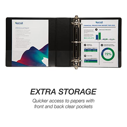Samsill Durable 3 inch 3 Ring Binder, D Ring Binder, 100% Recycled Chipboard, Black - color: Black, size: 1 Pack, style: 3 Inch