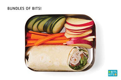 Bits Kits Stainless Steel Bento Box Lunch and Snack Container for Kids and Adults, 1 Compartment, 3 Cup Capacity, Color-Silver | For Kids & Adults | Easily Fits In Lunchboxes | Durable Stainless Steel | Dishwasher Safe | 3 Cup Capacity | On The Go - style