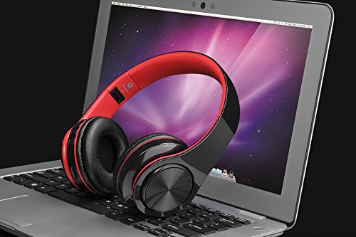 Wireless Headset with Mic, Foldable Bluetooth Headphone with 3.5mm Audio Jack, Built-in Noise Cancelling Microphone, Support for Plug-in Card, for PC, Phone(Black)