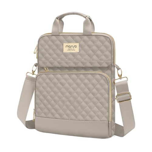 MOSISO 12.9 inch Tablet Sleeve Bag for iPad Pro 13 M4&iPad Air 13 M3 M2,iPad Pro 12.9 M2 M1 6/5,Surface Laptop Go 12.4,Galaxy Tab S8+/S9+ 12.4,Square Quilted Carrying Case with 2 Pockets, Taupe Brown - color: Taupe Brown, size: 12.9 inch