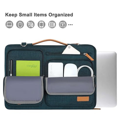 MOSISO 360 Protective Laptop Shoulder Bag,15-15.6 inch Computer Bags Compatible with MacBook Pro 16 inch, HP, Dell, Lenovo, Asus Notebook,Side Open Messenger Bag with 4 Zipper Pockets, Teal Green - color: Teal Green, size: 16 inch