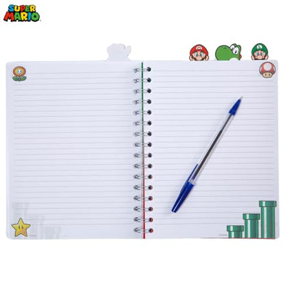 Innovative Designs Super Mario Bros Tab Journal Notebook, Spiral Bound, 96 Lined Pages, 8 x 7 inches - style: Mario