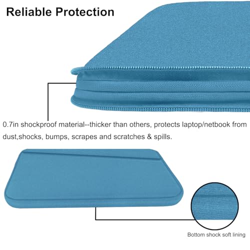15.6 inch Laptop Sleeve, Slim Computer Carrying Bag Protective Cover Briefcase with Front Pocket, Durable Laptop Case for 15-16 Inch HP, Dell, Lenovo, Asus- Sky Blue - color: Sky Blue, size: 15.6 Inch
