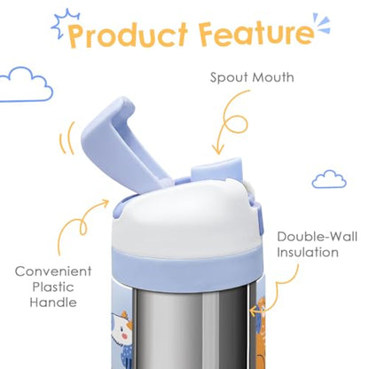 Dog Kids Insulated Stainless Steel Water Bottle 16 Oz, Travel Tumbler for School, Sports for Girls, Boys Christmas, Birthday, Back To School - color: Dog