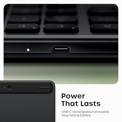 Satechi Slim EX3 Wireless Keyboard, Bluetooth & 2.4 GHz, Space Black | Full-size with numpad, instant OS key remap, rechargeable battery, for macOS, Windows, Android - color: Space Black, size: Keyboard