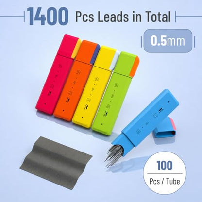 Mr. Pen- 0.5mm Mechanical Pencil Lead Refills, HB, 14 Pack, 1400 pcs - size: 0.5mm 1400 pcs