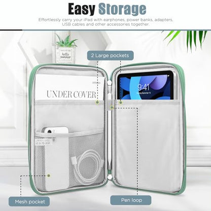 TiMOVO 9-11" Tablet Sleeve Bag for iPad 11-inch A16 2025, iPad 10.9"/10.2"| Air 11 Inch/5th/4th Gen. 10.9", Galaxy Tab A9+/A11Plus 11", Protective Bag with Pocket, Bodhi Green - color: Bodhi Green, size: 9-11 Inch