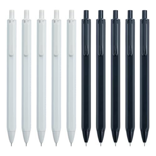 M&G 10 Pcs Gel Pens, 0.35mm Black Ink Gel Pen Fine Point Pens, Retractable Gel Ink Rollerball Pens, Quick Dry Gel Ink Pens with Large Capacity Ink Smooth Writing for Office School