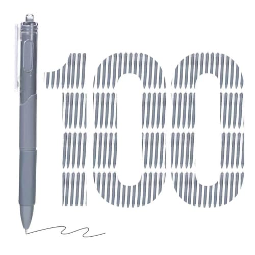 100 Pack Gel Pens Bulk, 0.5mm Fine Point Blue Barrel with Black Ink | Retractable, No Smear, No Bleed, Quick Dry Smooth Writing Click Pens for Studying, Journaling, Office and Everyday Use - color: Dusty Blue-100pieces