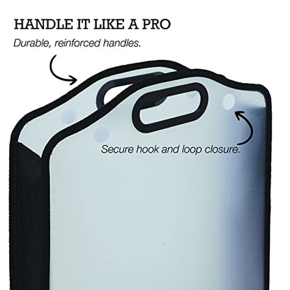 Samsill 12x12 Paper Storage Organizer, Scrapbook Paper Organizer for Vinyl, Cardstock, Photos and Craft Supplies, Clear Expandable Storage Case with Handle, Holds 150 Sheets - style: Hook and Loop Closure