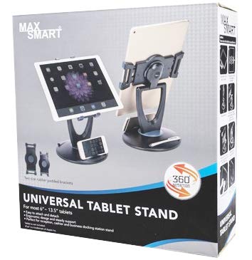 MAX SMART Tablet Stand for POS, Weighted Base Holder for Retail & Reception - color: Black