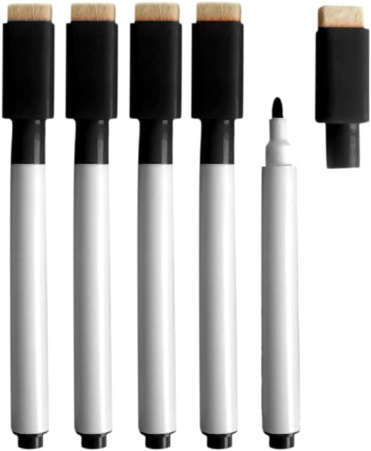 10 Pcs Black Whiteboard Pens - Rewritable White Board Dry Erase Markers With Eraser Cap Black Durable and Professional Dry Erase and Wet Erase Markers
