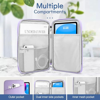 Dadanism 9-11 Inch Tablet Sleeve Bag Carrying Case, Grey Purple | Fits iPad (A16) 11th Gen 11", iPad 10th Gen 10.9" Air 5/4, iPad Air M4/Pro 11", iPad 9/8/7th 10.2", Galaxy Tab A11+ Plus 11" - color: Gray Purple, size: 9-11 inch