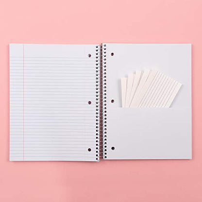 Yoobi College Ruled 8 x 10.5” Spiral Notebook Set – Bulk 3-Pack of 3 Subject Notebooks, Blue, Mint Green & Blush Pink – Gift Idea – 150 Perforated, 3-Hole Punched Sheets - color: Blush, Mint, Blue, size: Pack of 3
