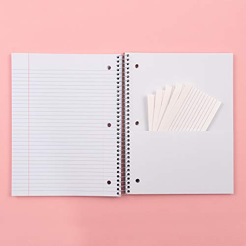 Yoobi College Ruled 8 x 10.5” Spiral Notebook Set – Bulk 3-Pack of 3 Subject Notebooks, Blue, Mint Green & Blush Pink – Gift Idea – 150 Perforated, 3-Hole Punched Sheets - color: Blush, Mint, Blue, size: Pack of 3