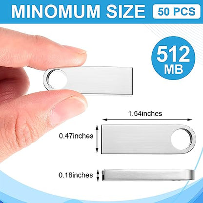 Fabbay 50 Packs 2.0 Flash USB Drives Bulk Waterproof Flash Thumb Drives Memory Pen Stick Small Mini Zinc Alloy Design for PC Computer Laptop Office School Data Storage Silver(2 Gb) - color: 2 Gb