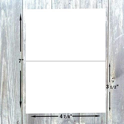 Hamilco Card Stock Folded Blank Cards with Envelopes 3 1/2 x 4 7/8" Scored White Cardstock Paper 80lb Cover - 100 Pack - size: 100 Cards with Envelopes