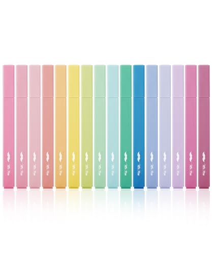 Mr. Pen- Aesthetic Highlighters No Bleed, 16 Pack, Assorted Colors | Chisel Tip, Cute Highlighters Assorted Colors for Journaling, Highlighting, Underlining, Fast Dry, Back to School Supplies - color: Pastel Colors, size: 16 Pack