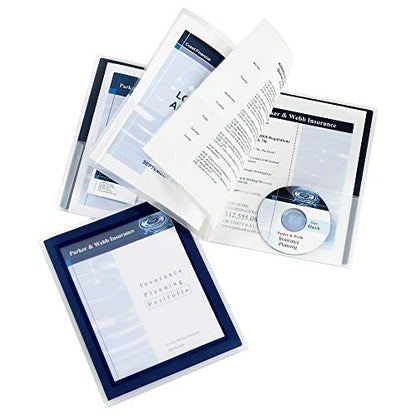 Avery Flexi-View 6 Pocket Organizer, Holds up to 150 Sheets, 3 Blue Document Organizers (47696) - style: 3 Pack