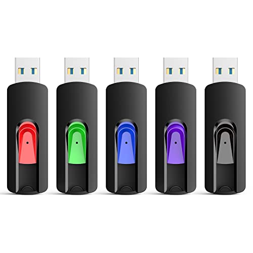 RAOYI 5 Pack 32GB USB 3.0 Flash Drive, High Speed Memory Stick Thumb Drives Jump Drive Pen Drive for PC Laptop Desktop- 32G Multipack - color: 5 Mixed Colors, size: 32GB-3.0