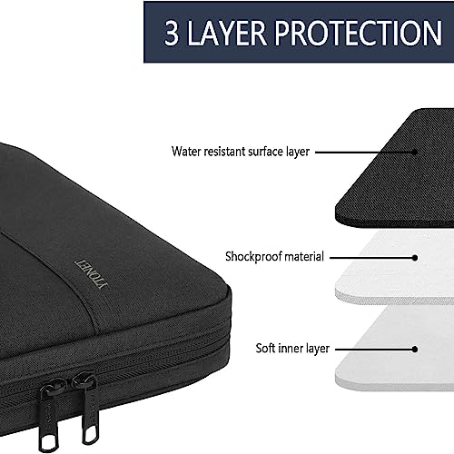 Ytonet Laptop Sleeve Case 16 Inch, Slim Laptop Cover with Handle | Laptop bag Compatible with MacBook Pro HP Dell Lenovo Asus Notebooks, TSA Protective Computer Carrying Case, Black - color: Charcoal Black, size: 16 inch