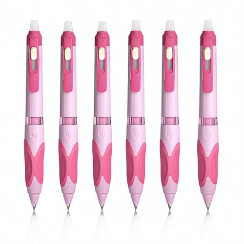 M&G 6 PCS Erasable Pens, 0.5mm Black Ink Erasable Gel Pens, Fine Point Retractable Pens Make Mistakes Disappear, Premium Comfort Grip Note Taking and Crossword Puzzles - color: black ink