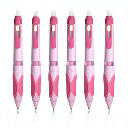 M&G 6 PCS Erasable Pens, 0.5mm Black Ink Erasable Gel Pens, Fine Point Retractable Pens Make Mistakes Disappear, Premium Comfort Grip Note Taking and Crossword Puzzles - color: black ink
