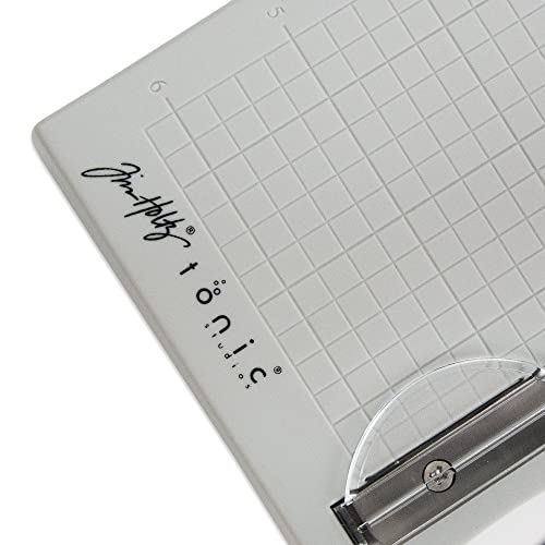 Tim Holtz Mini Paper Cutter - Small Portable Guillotine Paper Trimmer for Crafts, Photo Paper, and Card Making - 6.25 Inch Cutting Length with Ruler and Grid Lines - size: Mini 6.25"