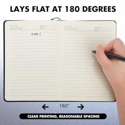 Aodaer 12 Set Lined Notebook Journals with Pens A5 Notebooks 100 GSM College Ruled Hardcover Notebook PU Leather Notepad with Pen Holder for Office School, 5.7 x 8.3 Inches, Navy Blue - color: Navy Blue