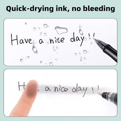 deli Gel Pens, Retractable 0.7mm Black Ink Pens, 12 Pcs Pens & 6 Refills | Medium Point Smooth Writing Pens, Quick-Dry No Bleed Comfort Grip for School, Office, Home Supplies - size: 12 PENS 6 REFILLS
