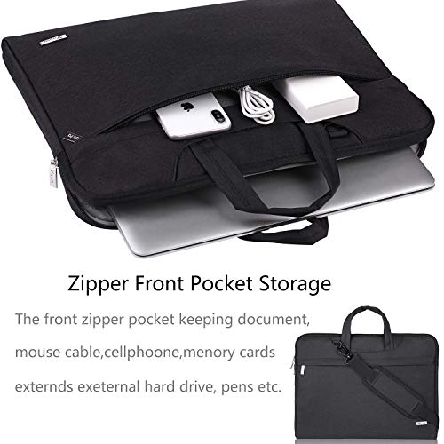 Voova Laptop Bag 17 17.3 Inch Waterproof Laptop Sleeve Case with Shoulder Straps & Handle, Computer Case Cover Slim Briefcase Compatible with 17-18” Hp Dell Asus Acer, Black - color: Black, size: 17-17.3 In