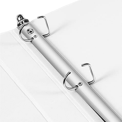Amazon Basics 3 Ring Binder, 1 Inch D-Ring, Clear Overlay, Pockets for Storage and Organization, White, 4 Pack - size: 4-Pack, style: 1-inch