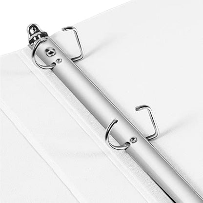 Amazon Basics 3 Ring Binder, 1 Inch D-Ring, Clear Overlay, Pockets for Storage and Organization, White, 4 Pack - size: 4-Pack, style: 1-inch
