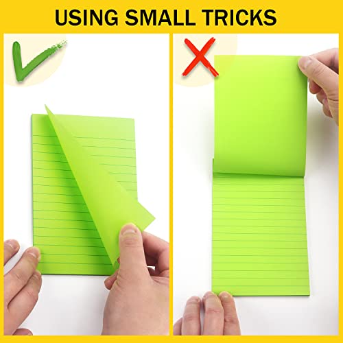 Eastern Wolf 8 Pads Lined Sticky Notes 4x6 in, Sticky Notes with Lines, Self-Stick Note Pads 8 Bright Multi Colors, 35 Sheet/Pad - color: 4x6 8 Pads