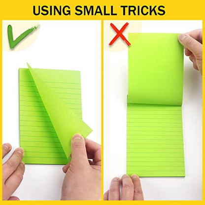 Eastern Wolf 8 Pads Lined Sticky Notes 4x6 in, Sticky Notes with Lines, Self-Stick Note Pads 8 Bright Multi Colors, 35 Sheet/Pad - color: 4x6 8 Pads