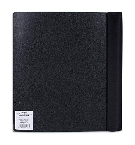 Mintra Office Durable PREMIUM Spiral Notebook, ((Black, 5 Subject, 8.5in x 11in)), Fabric Covered Coils, No Snags, Removable Adjustable Pocket Dividers, Ruler, Organization, Customizable - color: Black, size: 5 Subject (8.5in x 11in)