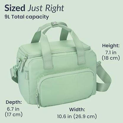 Bentgo Insulated Lunch Bag – Extra-Large Capacity Adult Lunch Bag with Shoulder Strap and External Storage Compartment, Durable, Lightweight, Ideal for Work, School, & Meals On the Go (Clay Green) - color: Clay Green