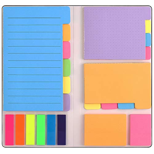 Sticky Notes Set, Post Self-Stick Notes Pads for Journaling Notebook Planner Study, Office Supplies College Essentials Back to School Supplies for High School Students Teen Girl Gifts Preppy Stuff - color: Candy